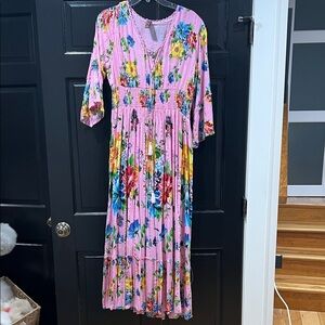 Floral Pink Maxi Dress